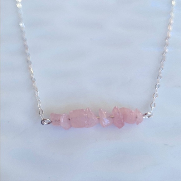 Sterling Silver and Pink Rose Quartz Necklace
18” inches - Picture 3 of 5